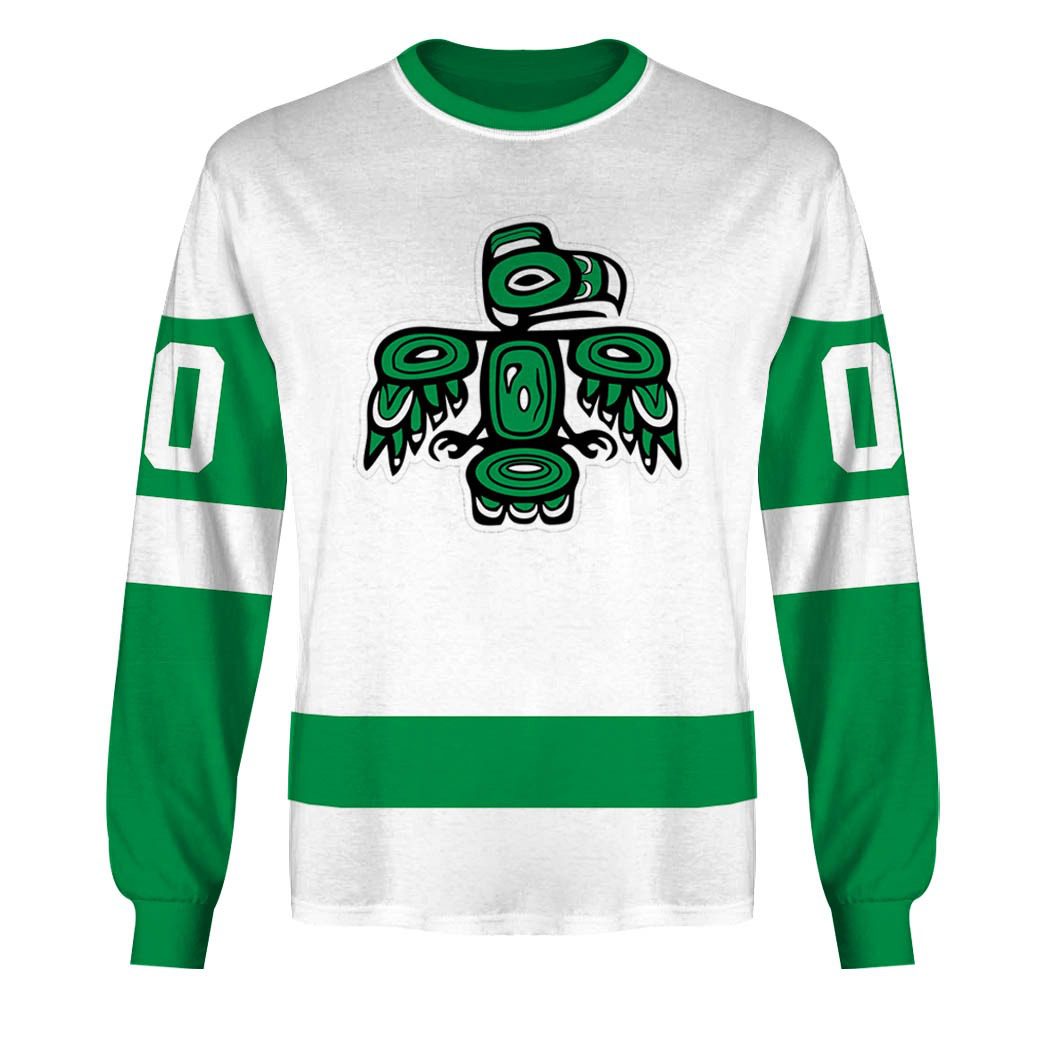 Personalize Vintage AHL Seattle Totems White1970 hockey Retro Jersey Personalize Vintage AHL Seattle Totems White1970 hockey Retro Jersey