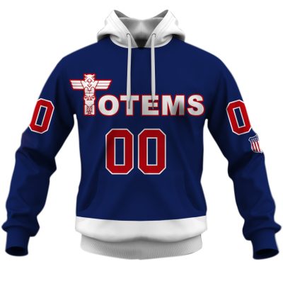 Personalize Vintage AHL SEATTLE TOTEMS 1960 blue hockey Retro Jersey