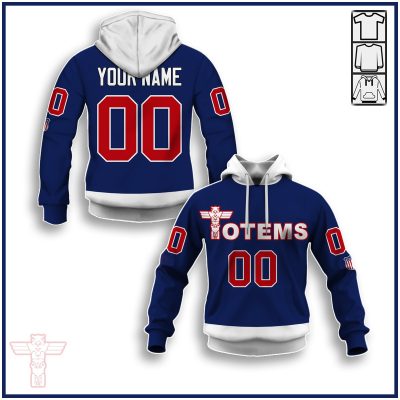 Personalize Vintage AHL SEATTLE TOTEMS 1960 blue hockey Retro Jersey