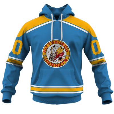 Personalize Vintage AHL Pittsburgh Hornets 1960 vintage Blue Retro Jersey