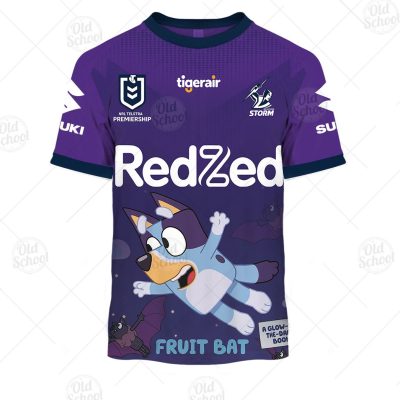 NRL Melbourne Storm Custom Name Number 2020 x Bluey Jersey Kids T-Shirt