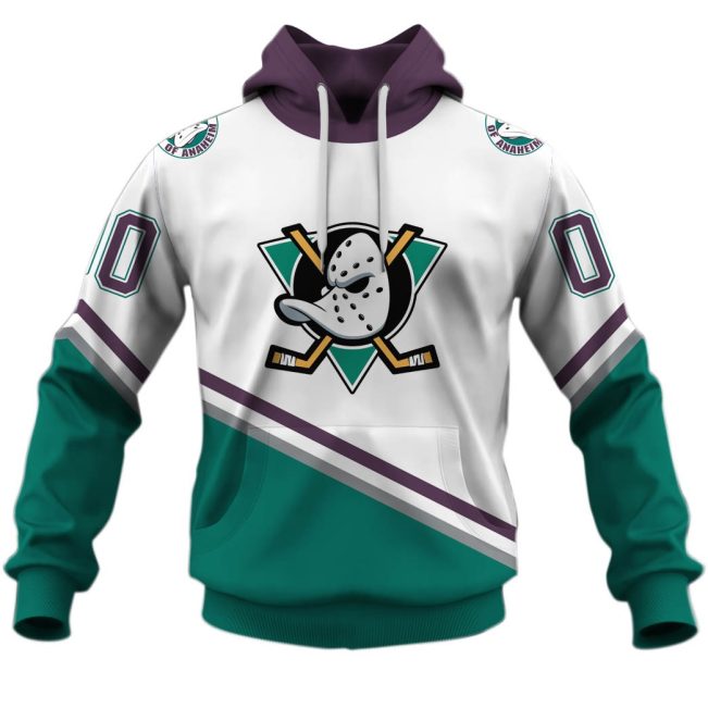Personalized ANAHEIM MIGHTY DUCKS 90s Vintage Throwback Home Jersey