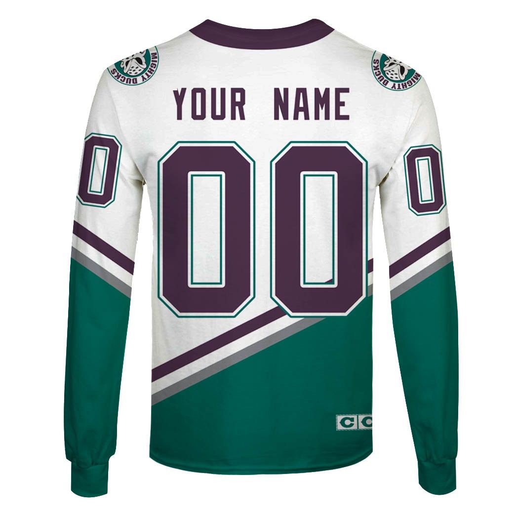 Personalized ANAHEIM MIGHTY DUCKS 90s Vintage Throwback Home Jersey