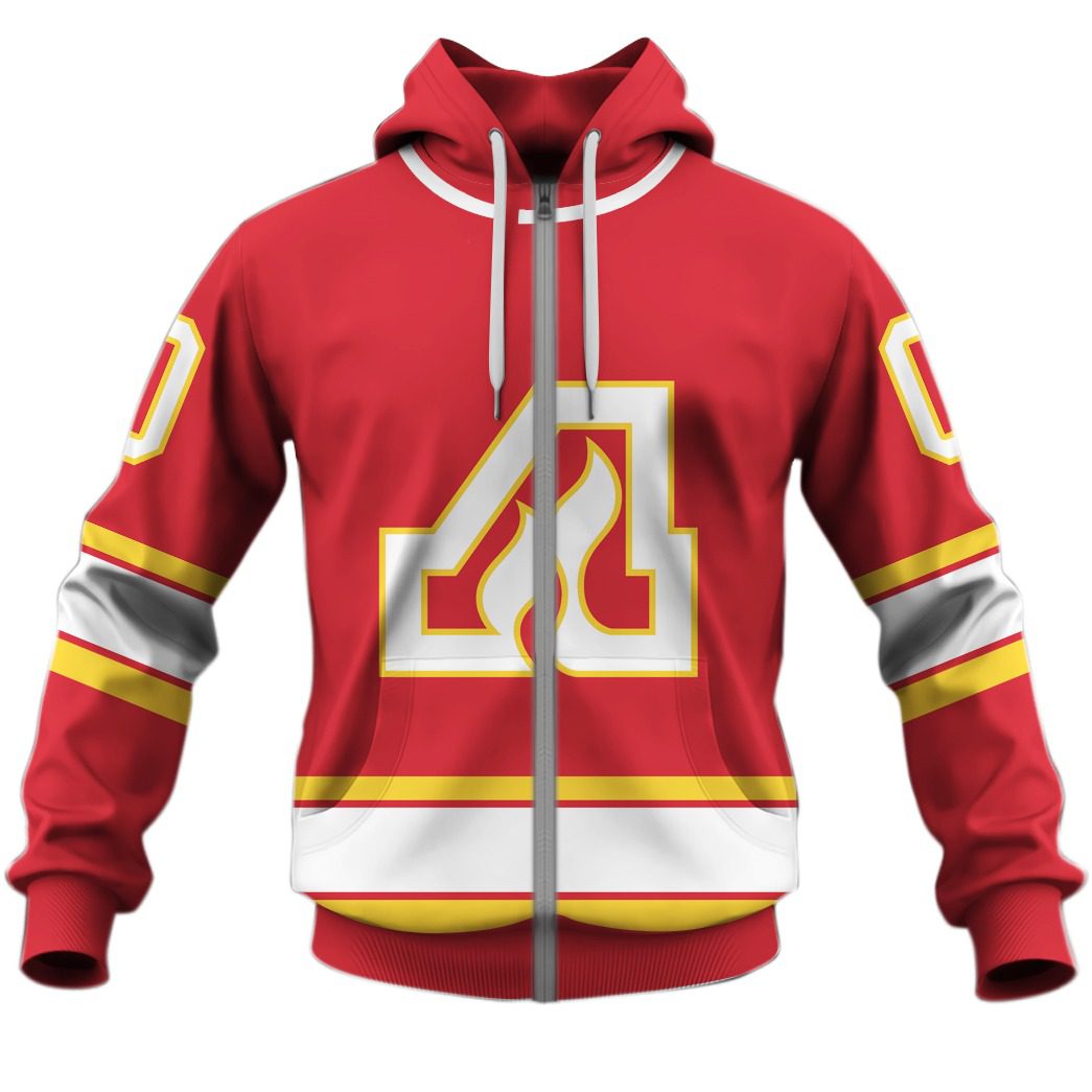 Personalized ATLANTA FLAMES / CALGARY FLAMES 70s Vintage Home Jersey