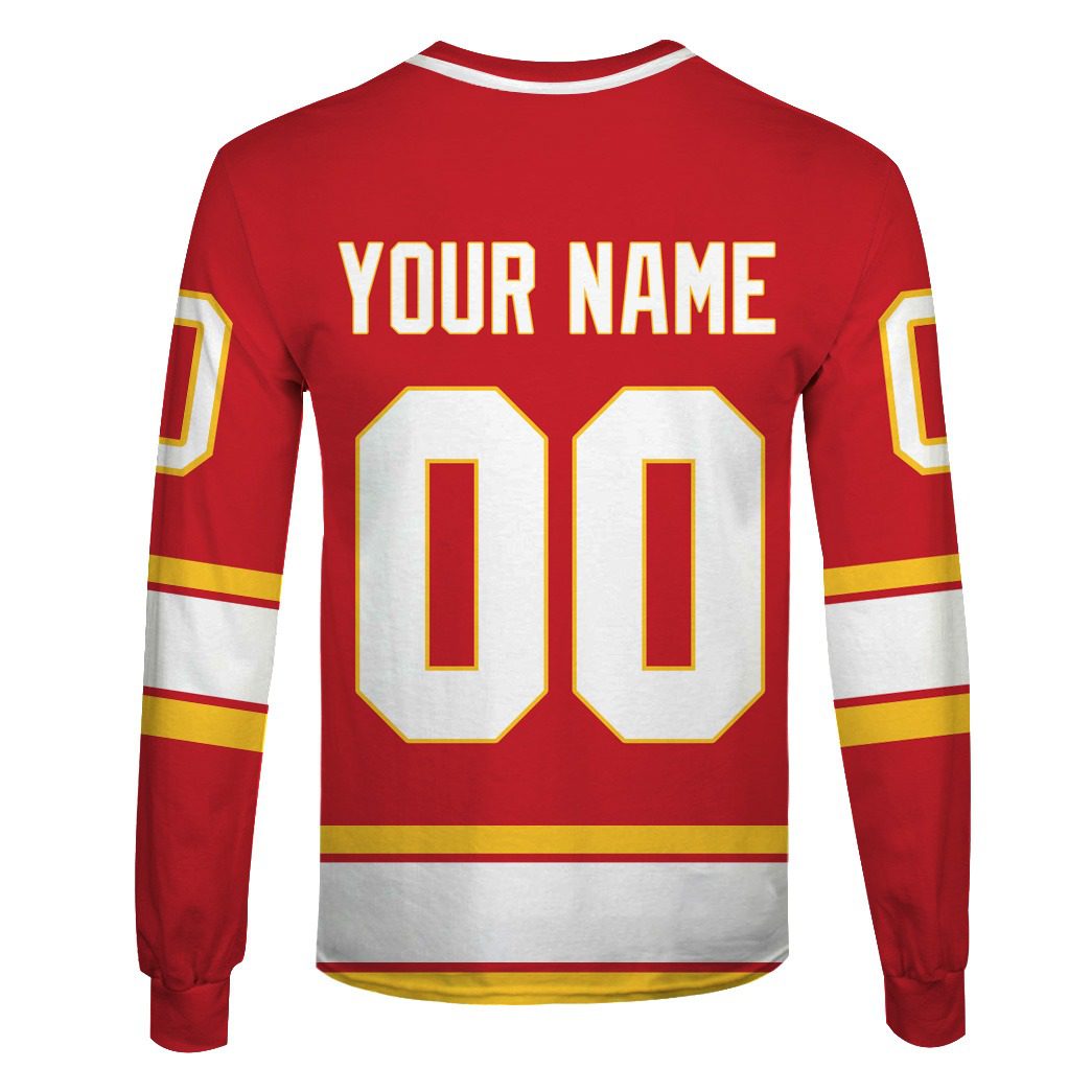 Personalized ATLANTA FLAMES / CALGARY FLAMES 70s Vintage Home Jersey