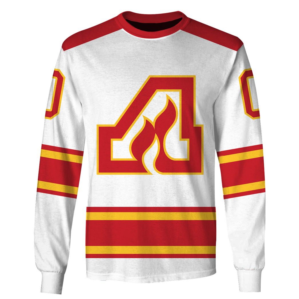 Personalized ATLANTA FLAMES / CALGARY FLAMES 70s Vintage Away Jersey