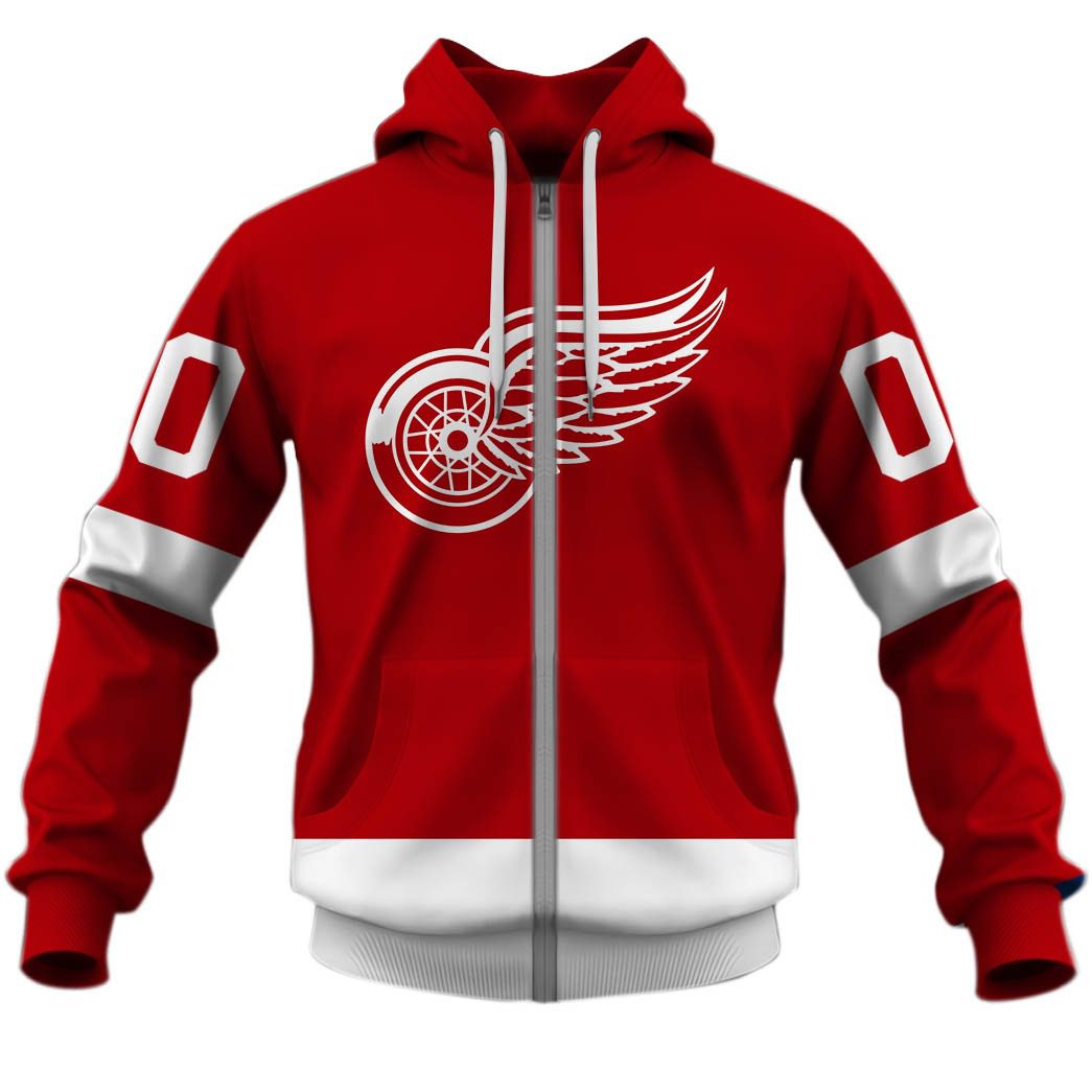 Personalized Detroit Red Wings Throwback Vintage NHL Home Jersey