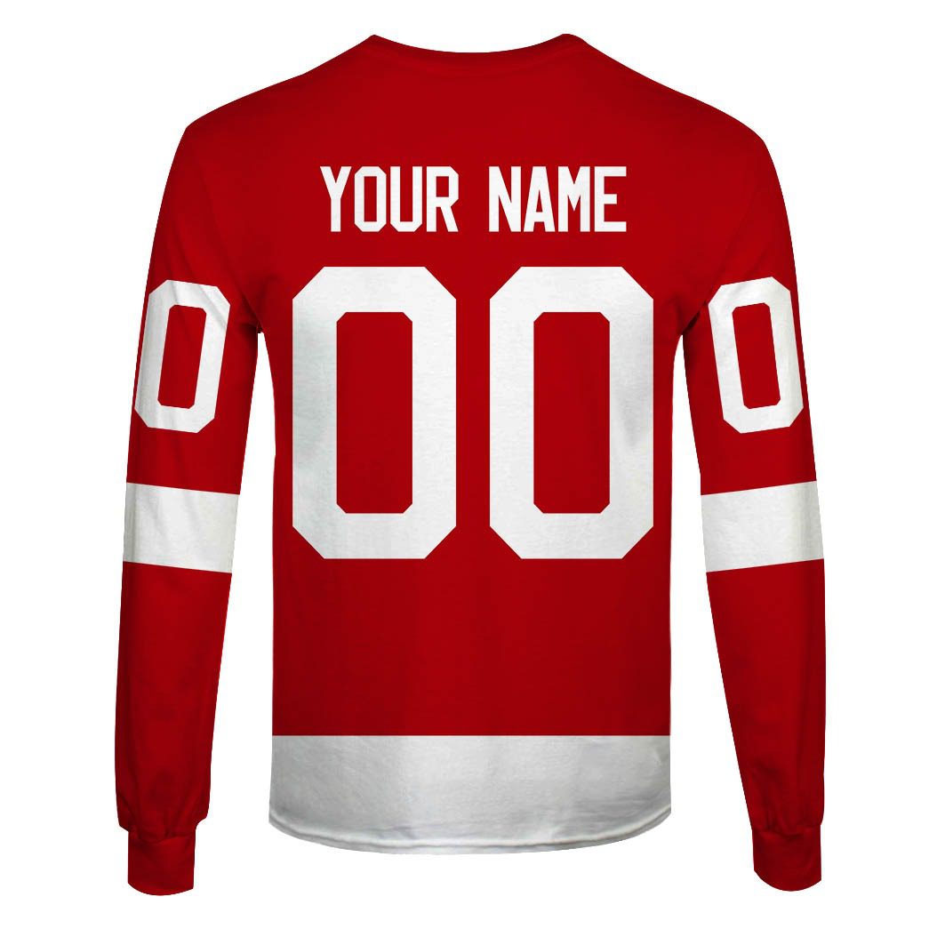 Personalized Detroit Red Wings Throwback Vintage NHL Home Jersey
