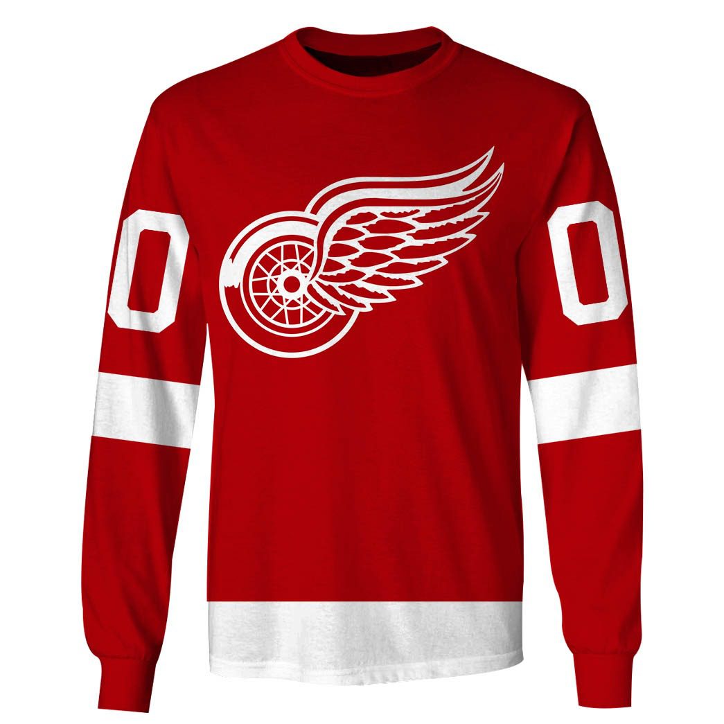 Personalized Detroit Red Wings Throwback Vintage NHL Home Jersey