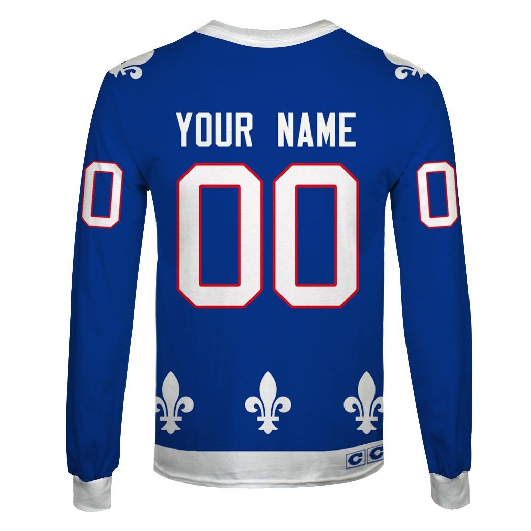 Personalized Quebec Nordiques Throwback Vintage NHL Hockey Away Jersey