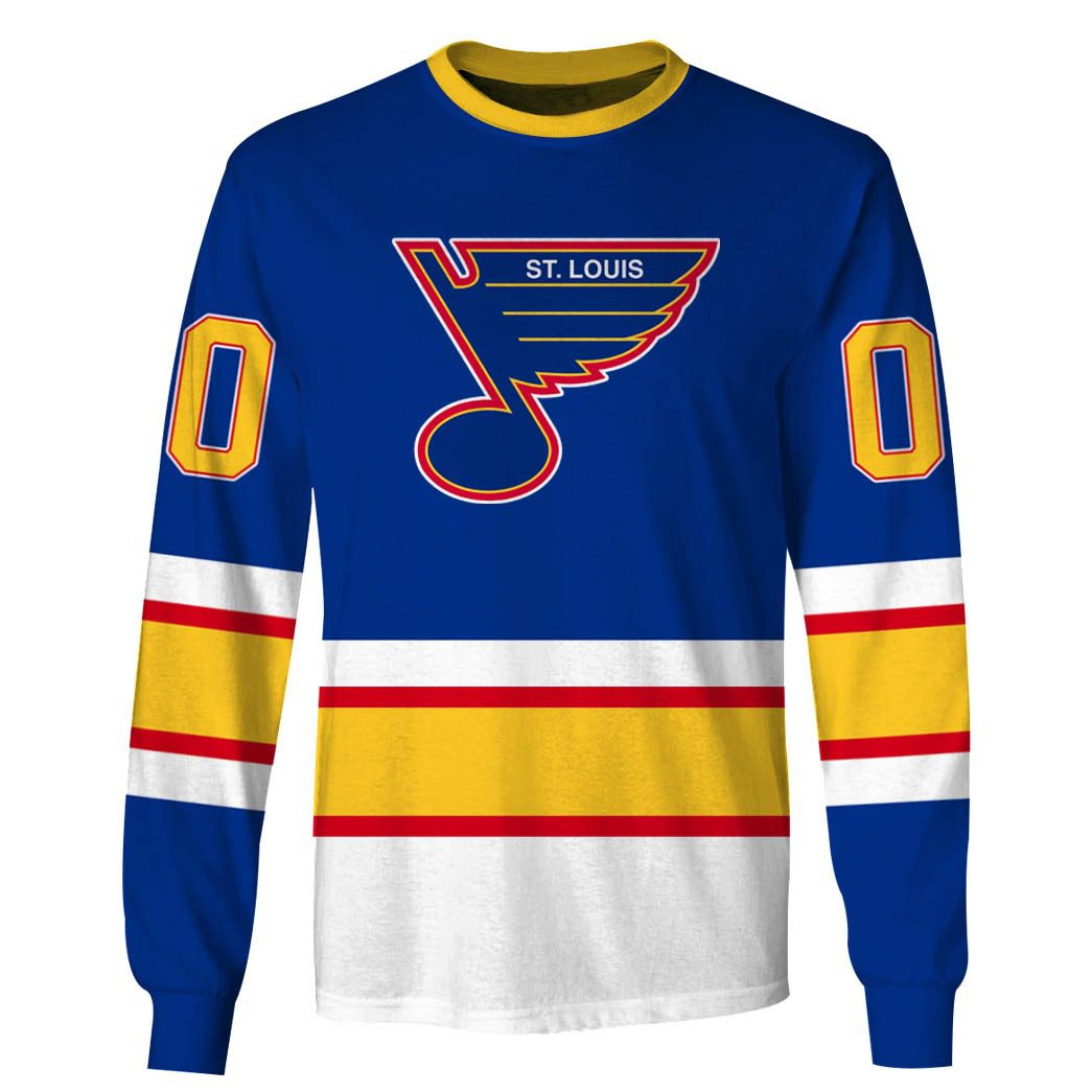 Personalized St. Louis Blues Throwback Vintage NHL Hockey Home Jersey