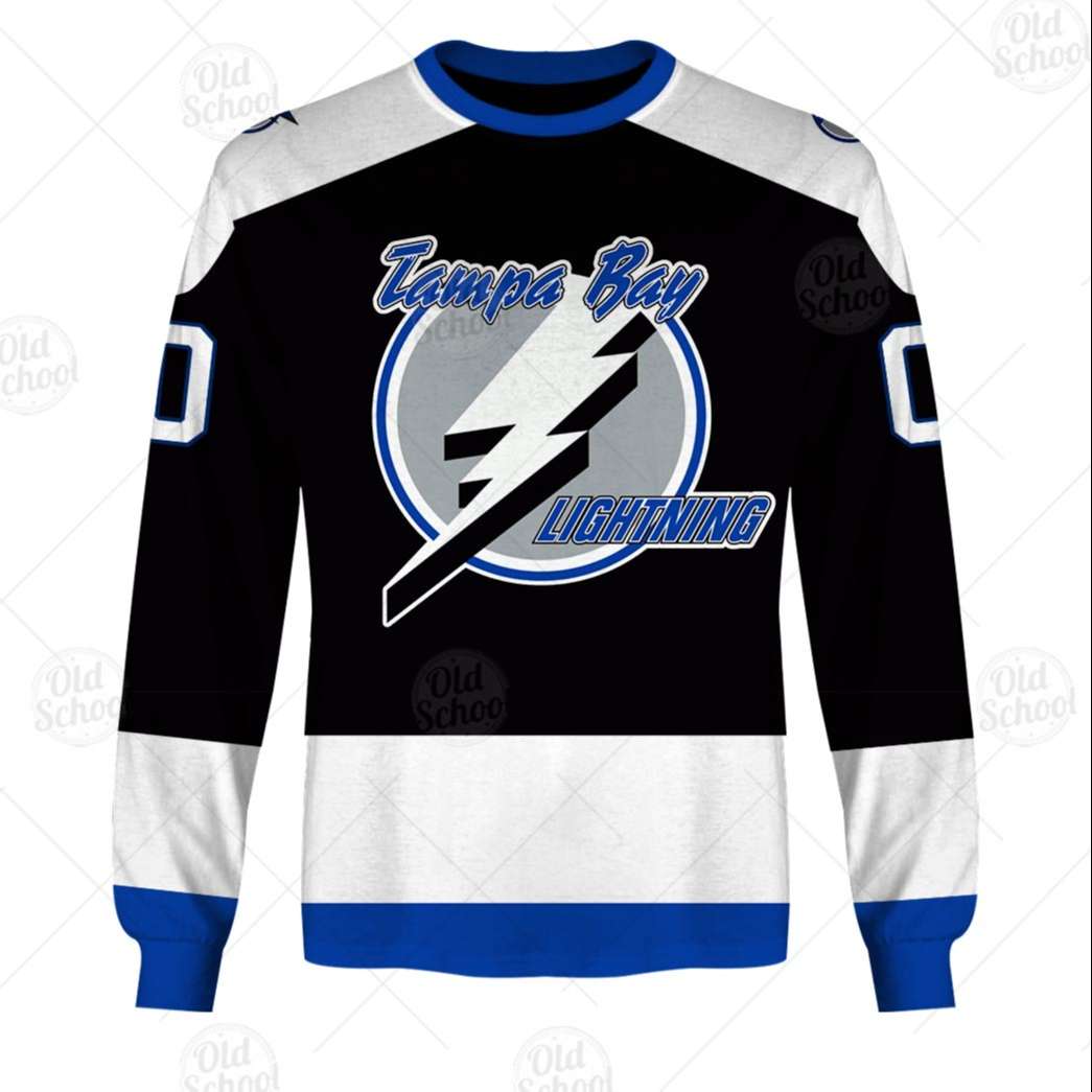 Personalized Vintage NHL Tampa Bay Lightning Black Jersey