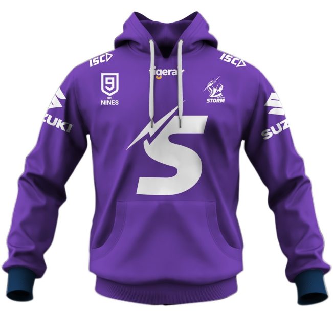 NRL Melbourne Storm Custom Name Number 2020 NRL Nines Jersey Pullover Hoodie