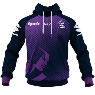 NRL Melbourne Storm Custom Name Number 2020 Navy Training Jersey Pullover Hoodie