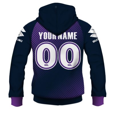 NRL Melbourne Storm Custom Name Number 2020 Navy Training Jersey Pullover Hoodie