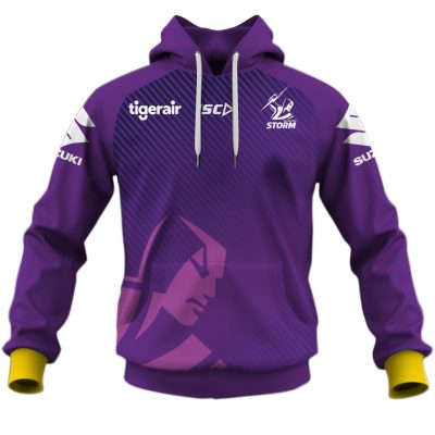 NRL Melbourne Storm Custom Name Number 2020 Purple Training Jersey Pullover Hoodie