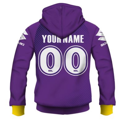 NRL Melbourne Storm Custom Name Number 2020 Purple Training Jersey Pullover Hoodie