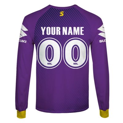 NRL Melbourne Storm Custom Name Number 2020 Purple Training Jersey Sweatshirt