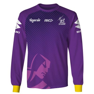NRL Melbourne Storm Custom Name Number 2020 Purple Training Jersey Sweatshirt