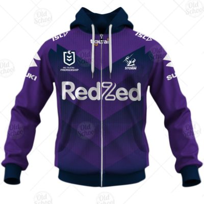 NRL Melbourne Storm Custom Name Number 2020 Home Jersey Zip Up Hoodie
