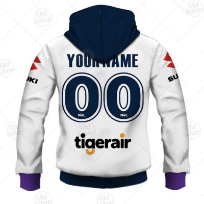 NRL Melbourne Storm Custom Name Number 2020 Away Jersey Zip Up Hoodie