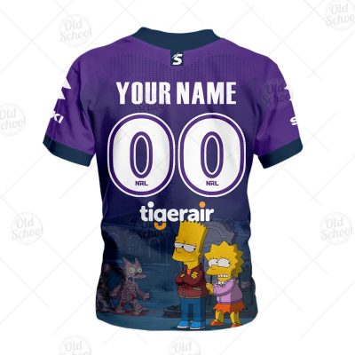 NRL Melbourne Storm Custom Name Number x The Simpsons 2020 Halloween Kids T-Shirt