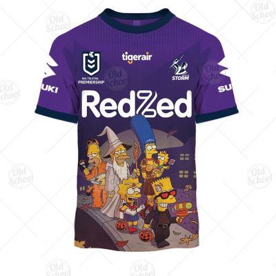 NRL Melbourne Storm Custom Name Number x The Simpsons 2020 Halloween Kids T-Shirt