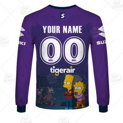 NRL Melbourne Storm Custom Name Number x The Simpsons 2020 Halloween Sweatshirt