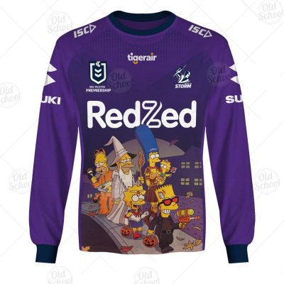 NRL Melbourne Storm Custom Name Number x The Simpsons 2020 Halloween Sweatshirt