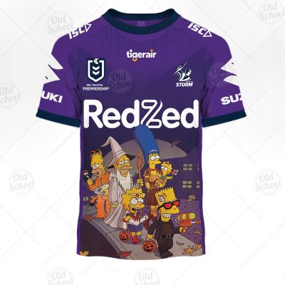 NRL Melbourne Storm Custom Name Number x The Simpsons 2020 Halloween T-Shirt