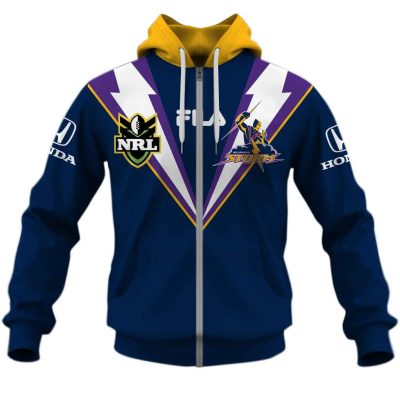 NRL Melbourne Storm Custom Name Number Vintage 1999 Home Jersey Zip Up Hoodie
