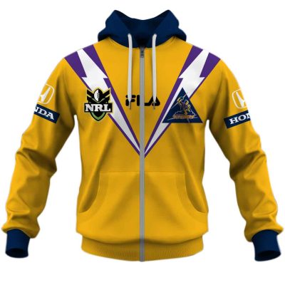 NRL Melbourne Storm Custom Name Number Vintage 1999 Away Jersey Zip Up Hoodie