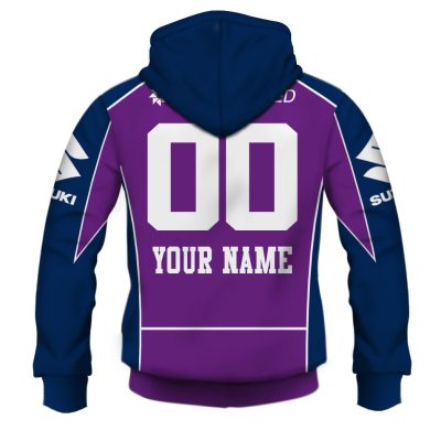 NRL Melbourne Storm Custom Name Number Vintage Home Jersey Zip Up Hoodie V3