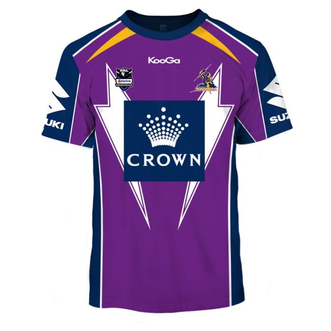 NRL Melbourne Storm Custom Name Number Vintage 2012 Home Jersey T-Shirt