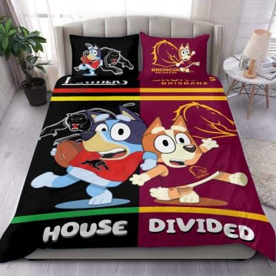 NRL 2 Teams x Bluey House Divided  Bedding Set