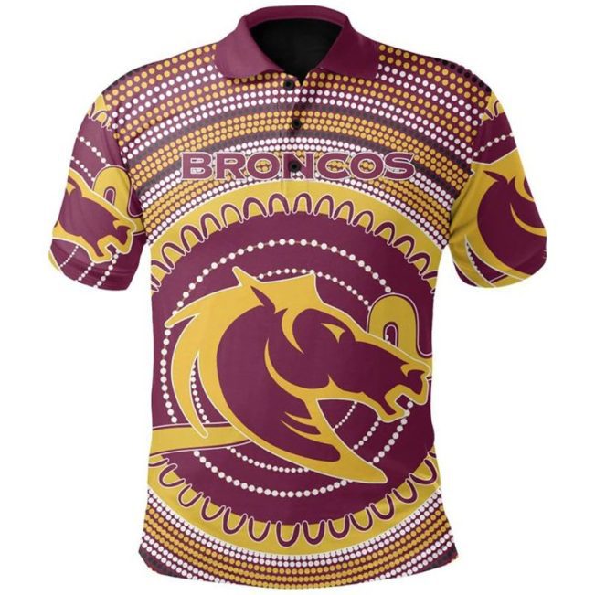 NRL Brisbane Broncos Rugby Indigenous Jersey Polo Shirt