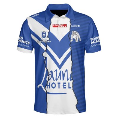 NRL Canterbury-Bankstown Bulldogs Custom Name Number 2023 Mix Jersey Polo Shirt