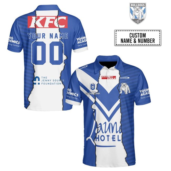 NRL Canterbury-Bankstown Bulldogs Custom Name Number 2023 Mix Jersey Polo Shirt