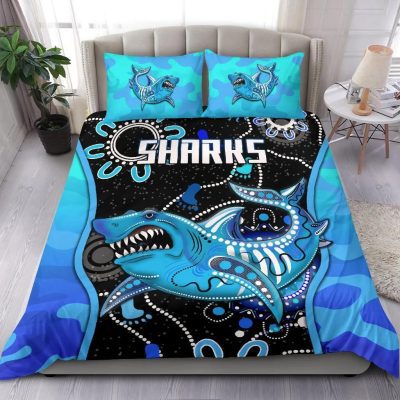 NRL Cronulla-Sutherland Sharks ANZAC Day Unique Indigenous  Bedding Set