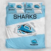Nrl Cronulla Sutherland Sharks Big Logo Scratch Doona Cover Double Full.jpg - demo10