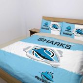Nrl Cronulla Sutherland Sharks Big Logo Scratch Doona Cover Queen.jpg - demo10