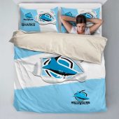 Nrl Cronulla Sutherland Sharks Big Logo Scratch Doona Cover Woman Lying King Cal King.jpg - demo10
