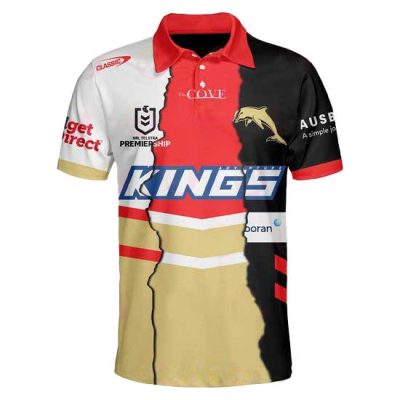 NRL Dolphins Custom Name Number 2023 Mix Jersey Polo Shirt