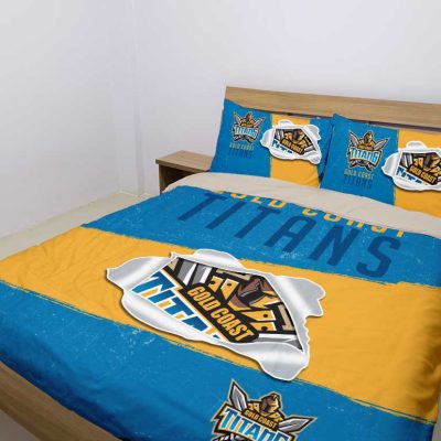 NRL Gold Coast Titans Big Logo Scratch  Bedding Set