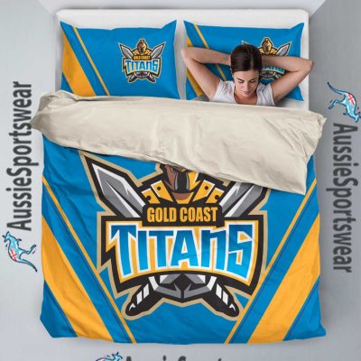 NRL Gold Coast Titans Blue Gold  Bedding Set V2