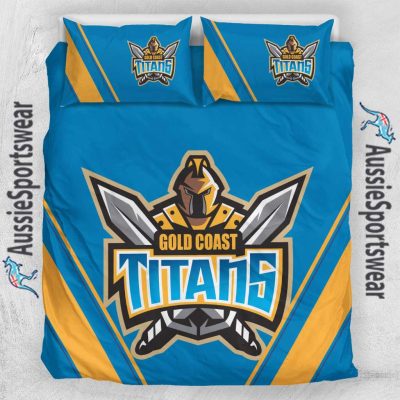 NRL Gold Coast Titans Blue Gold  Bedding Set V2