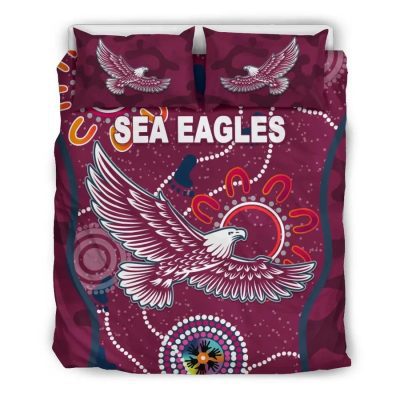 NRL Manly Warringah Sea Eagles ANZAC Day Camouflage Indigenous  Bedding Set