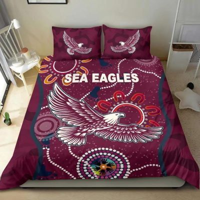 NRL Manly Warringah Sea Eagles ANZAC Day Camouflage Indigenous  Bedding Set