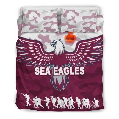 NRL Manly Warringah Sea Eagles ANZAC Day Camouflage Vibes  Bedding Set