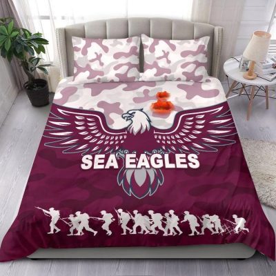NRL Manly Warringah Sea Eagles ANZAC Day Camouflage Vibes  Bedding Set